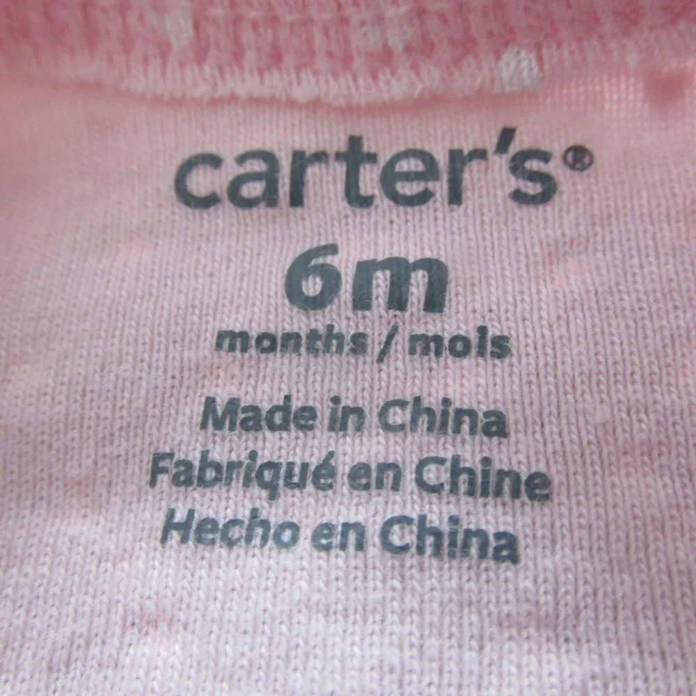 Carters Pullover T Shirt Girls Size 6M Pink Long Sleeve Heart Happy Little Loved